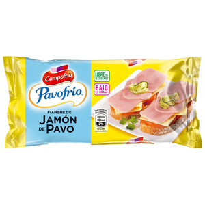 Imagen de CAMPOFRÍO Fiambre de jamón de pavo CAMPOFRÍO 380 g.