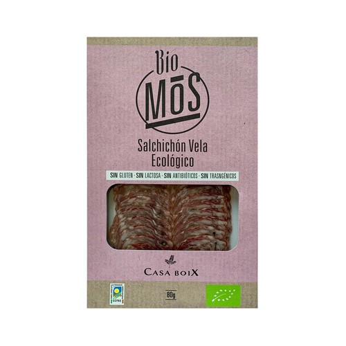 CASA BOIX Salchichón vela loncheado ecológico CASA BOIX 80 g.