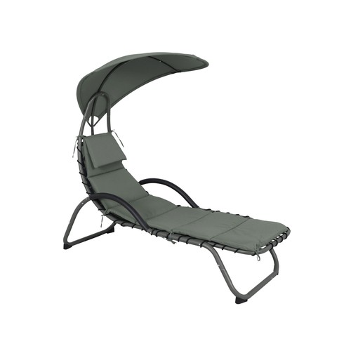 Tumbona de acero con parasol, GARDENSTAR