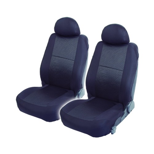 Juego de fundas para los asientos delanteros, de alta calidad con apertura para los airbag, modelo Lux, 2 piezas, color negro/gris ROLMOVIL 1 unidad.