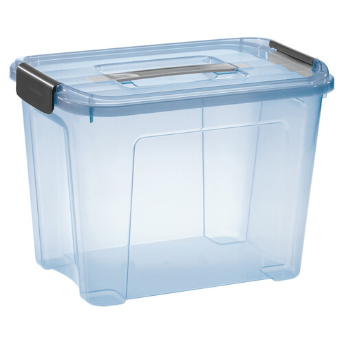 Caja de ordenación multiuso color azul, con tapa, capacidad de 18 litros, ACTUEL.