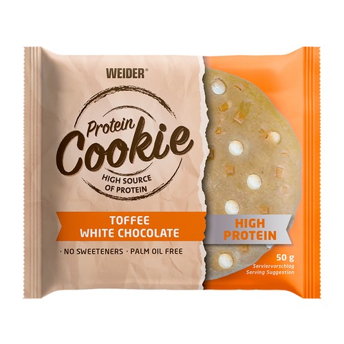 WEIDER Cookie proteica toffee chocolate blanco 50 g.