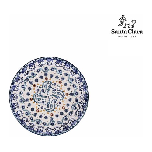 Plato de postre de loza estampado brillo, 20 centímetros, Azores SANTA CLARA.