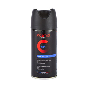 COSMIA Desodorante en spray para hombre con protección anti-transpirante hasta 48 horas COSMIA Dry protect 150 ml.