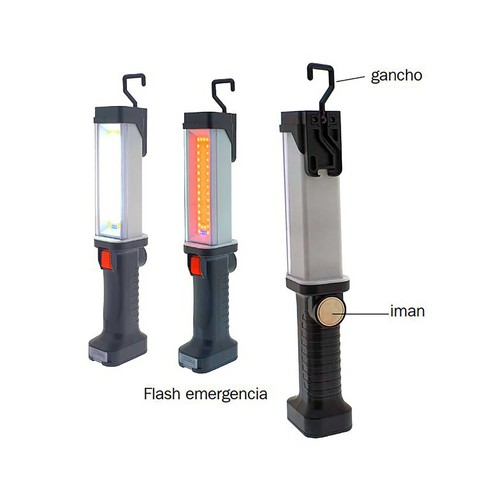 Lámpara LED multiuso recargable USB con función linterna, flash y permite cargar el móvil, EUROBRIC.