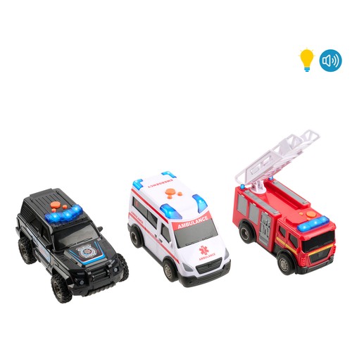 Coches de emergencia con luces y sonidos..