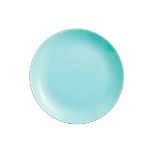 Plato llano de vidrio opal 25cm, color turquesa, Diwali LUMINARC.