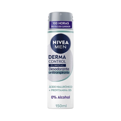 NIVEA Men derma control clinical Desodorante en spray para hombre antitranspirante hasta 100 horas 150 ml.