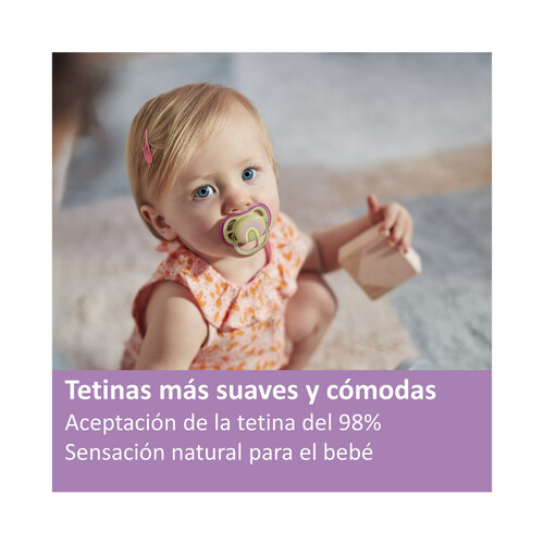 AVENT Ultra air de Philips Chupetes anatómicos de silicona para bebés de 0  a 6 meses 2 uds. - Alcampo ¡Haz tu Compra Online y Recoge Más de 50.000  Productos a Precios