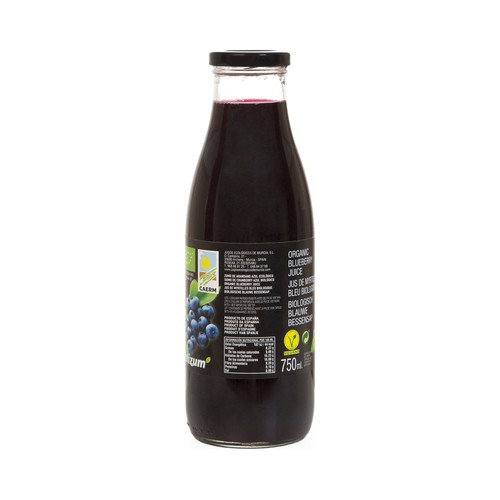 DELIZUM Zumo de arándano azul ecológico botella 750 ml.
