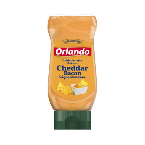 ORLANDO Salsa Cheddar bacon con un toque ahumado 245 g.