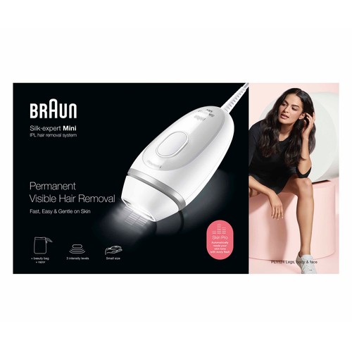 Depiladora luz pulsada IPL BRAUN Silk-expert Mini PL1124, para todo el cuerpo.