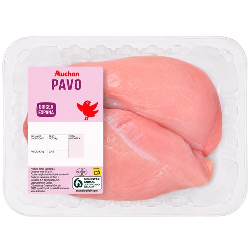 AUCHAN Pechuga de pavo entera, bandeja al peso Producto Alcampo.