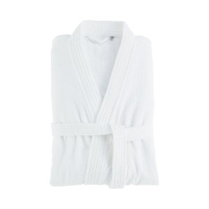 Imagen de Albornoz adulto talla L-XL 100% algodón color blanco, 300g/m², PRODUCTO ECONÓMICO ALCAMPO.