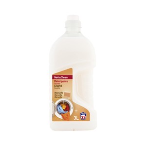 Detergente líquido para lavar a maquina o a mano con perfume a jabón de Marsella 33 lav. 3 l.