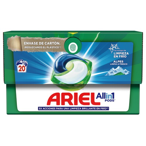ARIEL Detergente en cápsulas ARIEL 3en1 20 lavados.