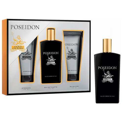 POSEIDON Gold ocean Estuche regalo para hombre con colonia, gel y after shave.