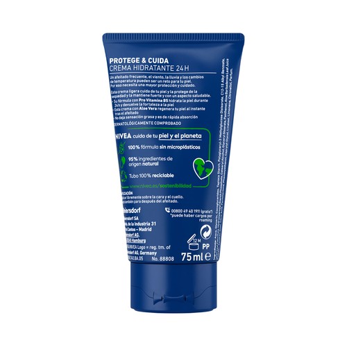 NIVEA Men protege & cuida Crema facial hidratante y protectora, con aloe vera 75 ml.