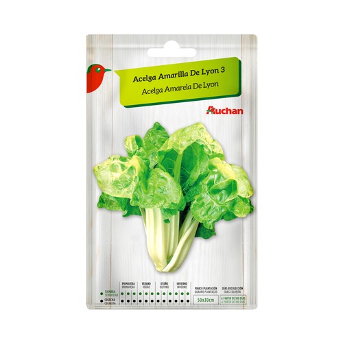 Sobre de semillas para sembrar acelgas de la variedad amarilla de Lyon 3 PRODUCTO ALCAMPO.