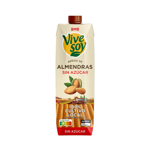 Bebida de almendras sin azúcar, de cultivo 100% local VIVESOY de Pascual 1 l.