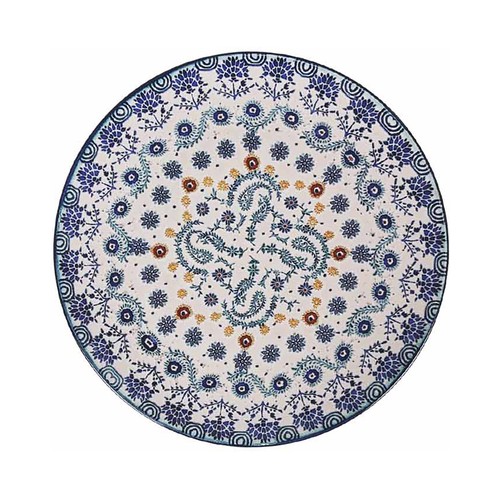 Plato llano de loza decorada acabado brillo, 26cm. Azores SANTA CLARA.