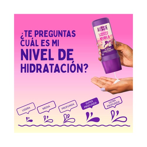 AUSSIE 3 minute miracle curls Acondicionador hidratante para cabellos rizados o con ondas 250 ml.