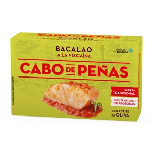 CABO DE PEÑAS Bacalao a la vizcaína con aceite de oliva lata de 70 g.