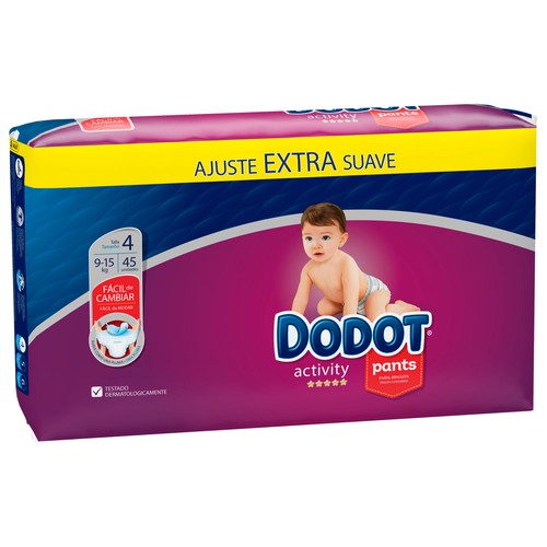 DODOT Pants (braguitas) de aprendizaje talla 4 para bebés de 9 a 15 kilogramos DODOT Activity pants 45 uds.