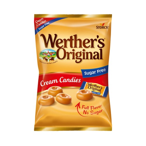 WERTHER"S ORIGINAL Caramelos toffees de mantequilla y nata sin azúcar 90 g.