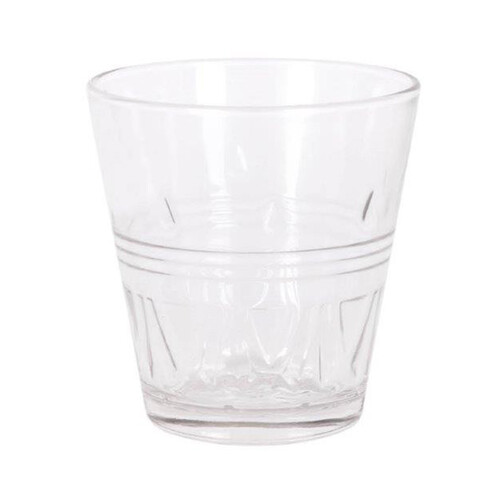 Pack de 10 vasos de vidrio transparente con diseño en relieve, 0,25 litros, Touluse SWEET AHOME.