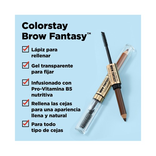 REVLON Colorstay brow fantasy tono 003 Medium brown Lápiz delineador de cejas 3 en 1.