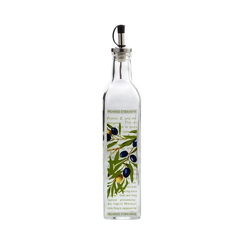 Aceitera de vidrio decorada con tapón vertedor, 0,5 litros Renova QUID.