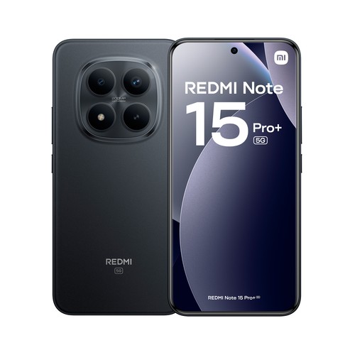 Smartphone XIAOMI Redmi Note 15 Pro+, 5G, 256GB + 8GB RAM, color negro, pantalla 17,35cm (6,83").