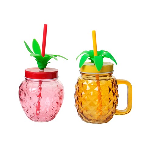 Jarra de vidrio 48cl con forma de piña o fresa, ACTUEL