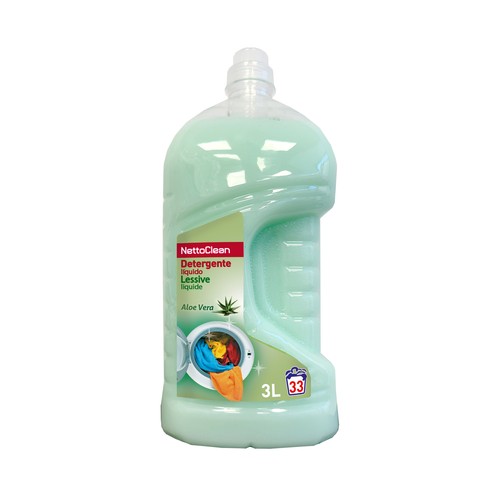 NETTOCLEAN Detergente líquido para mano y máquina, con aloe vera 33 dosis, 3 l.