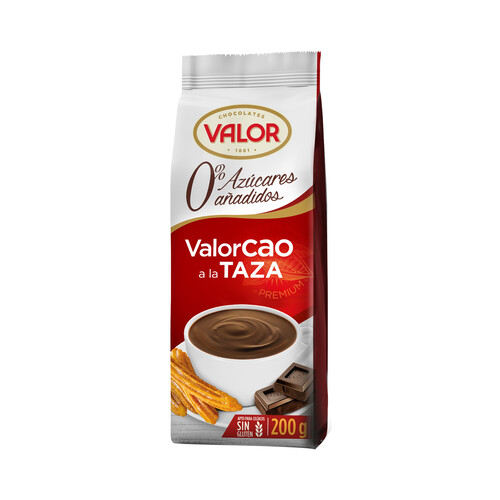 VALORCAO Cacao a la taza 0% azúcares añadidos 200 g.
