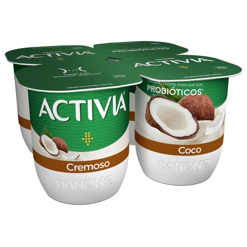 ACTIVIA Bífidus cremoso con trocitos de coco Cremoso de Danone 4 x 120 g.