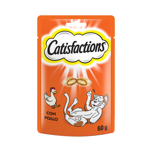 CATISFACTIONS Snacks para gatos adultos y gatitos a base de sabroso pollo CATISFACTIONS 60 g.