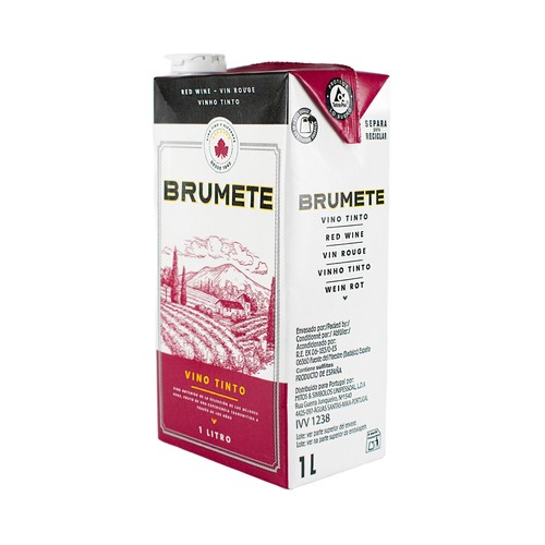 Vino tinto de mesa BRUMETE brik de 1 litro