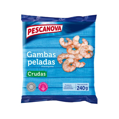 PESCANOVA Gambas peladas bajas en grasa PESCANOVA 240 g.