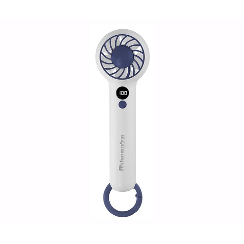 Ventilador de mano ORBEGOZO HF2200, color blanco y azul marino, 3 velocidades, conexión usb-c