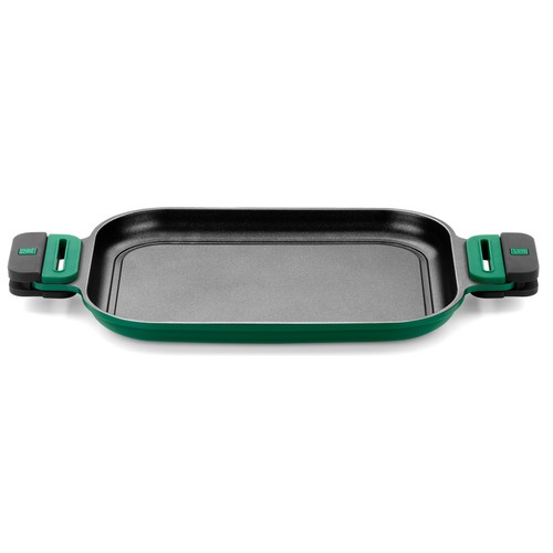 Grill 28x28 cm fabricado en aluminio fundido 100% reciclado con interior antiadherente Quantanium, MONIX Planet.