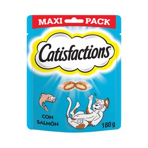 Imagen de CATISFACTIONS Snacks para gatos adultos y gatitos a base de salmón CATISFACTIONS 180 g.