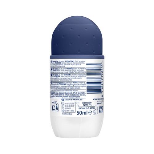 SANEX Men invisible Desodorante roll on para hombre anti transpirante hasta 72 horas 50 ml.
