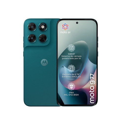 Smartphone MOTOROLA Moto G77 Shaded Spruce color verde, 5G, 256GB + 8GB Ram, pantalla 17,22cm (6,78")