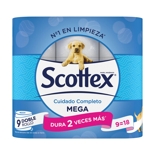 SCOTTEX Papel higiénico Mega 9 rollos