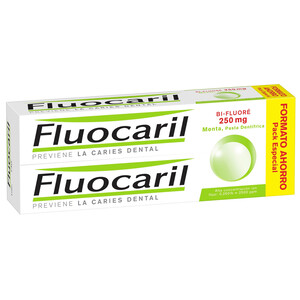 FLUOCARIL Pasta de dientes con alta concentración de flúor y sabor a menta FLUOCARIL 2 x 125 ml.