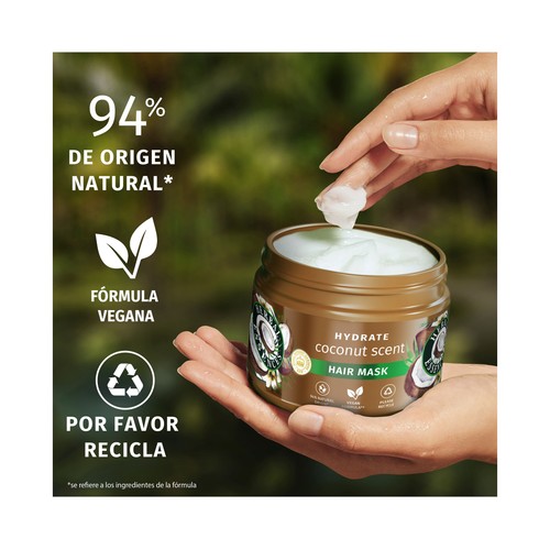 HERBAL ESSENCES Mascarilla capilar hidratante aroma a coco, para cabellos muy secos 300 ml.