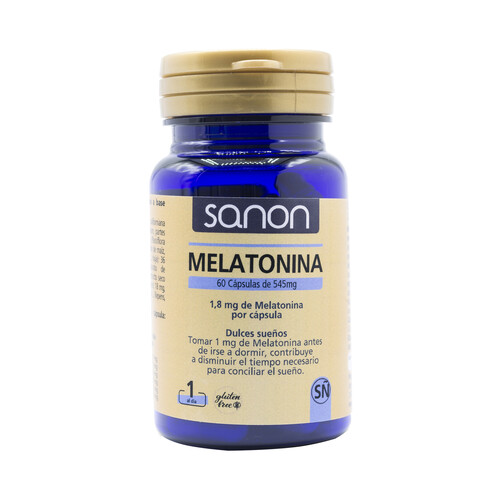 SANON Complemento alimenticio a base de especies vegetales y Melatonina 60 cápsulas.