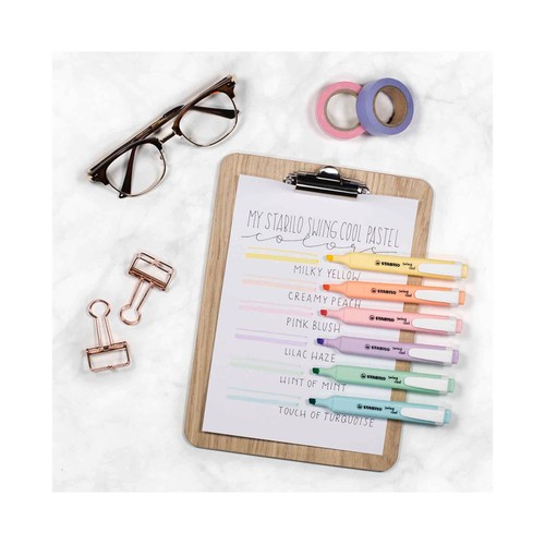 Rotulador Fluorescente Swing Cool Pastel Estuche De 8 Unidades Colores Surtidos STABILO